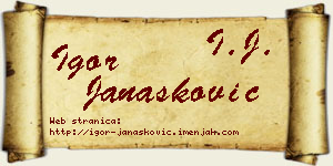 Igor Janašković vizit kartica